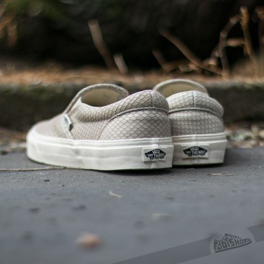 Vans Classic Slip On Snake Leather Antigue White