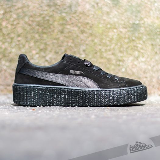 Women s shoes Puma x Fenty Suede Creeper Satin Black Black Black Footshop