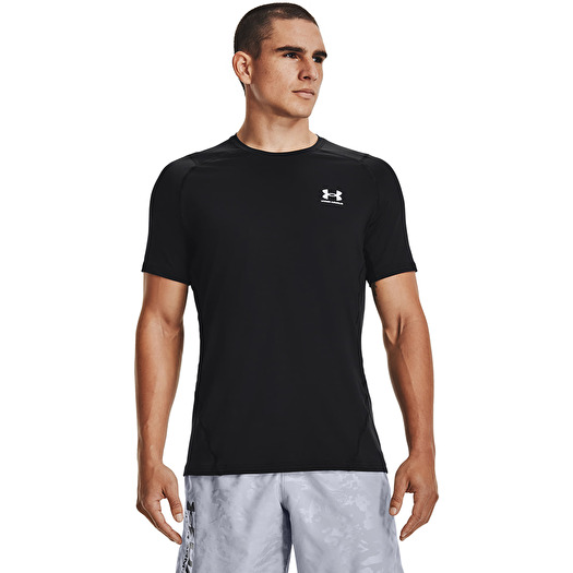 Maglietta Under Armour Hg Armour Fitted SS Tee Black/ White