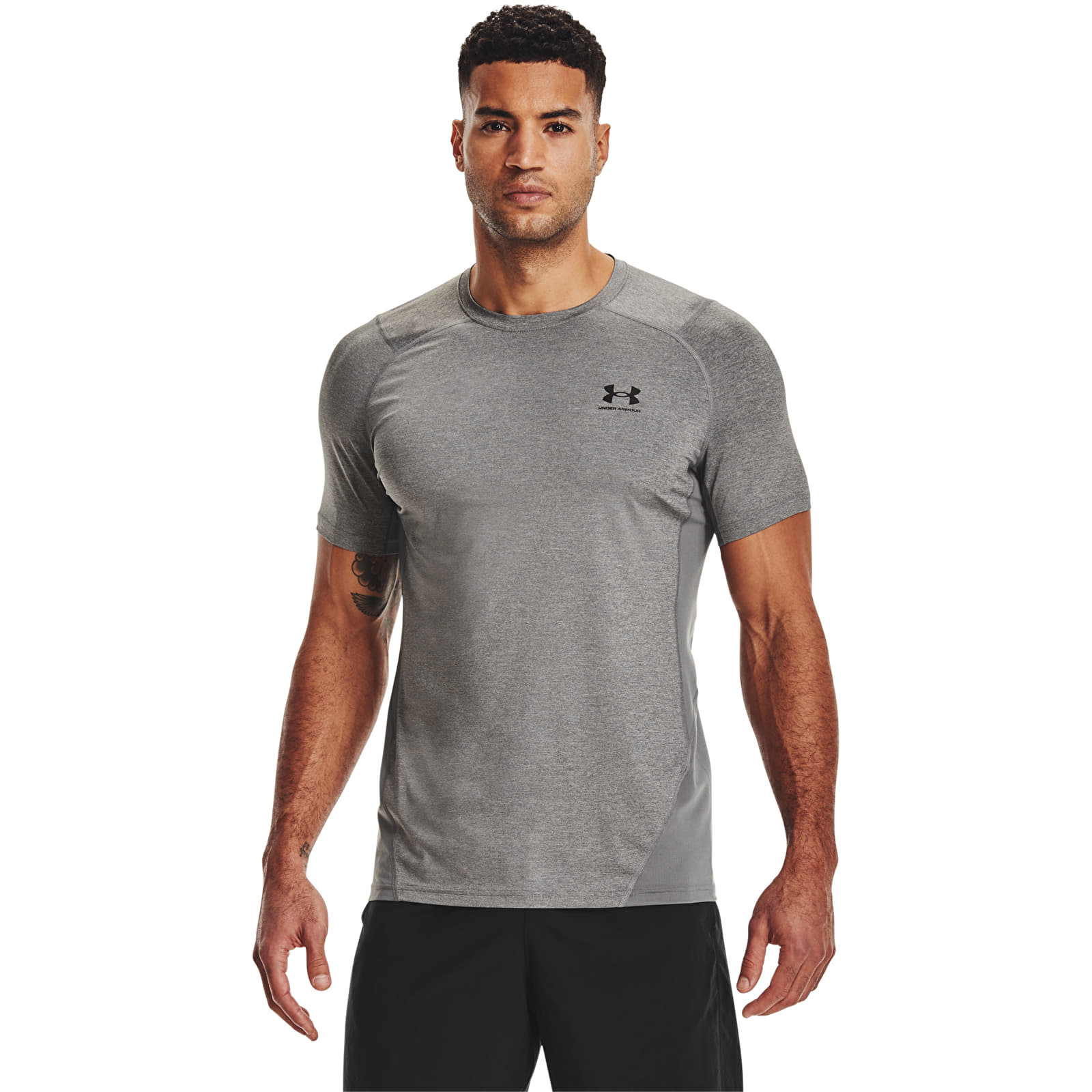 T-shirts Under Armour Hg Armour Fitted SS Tee Carbon Heather/ Black