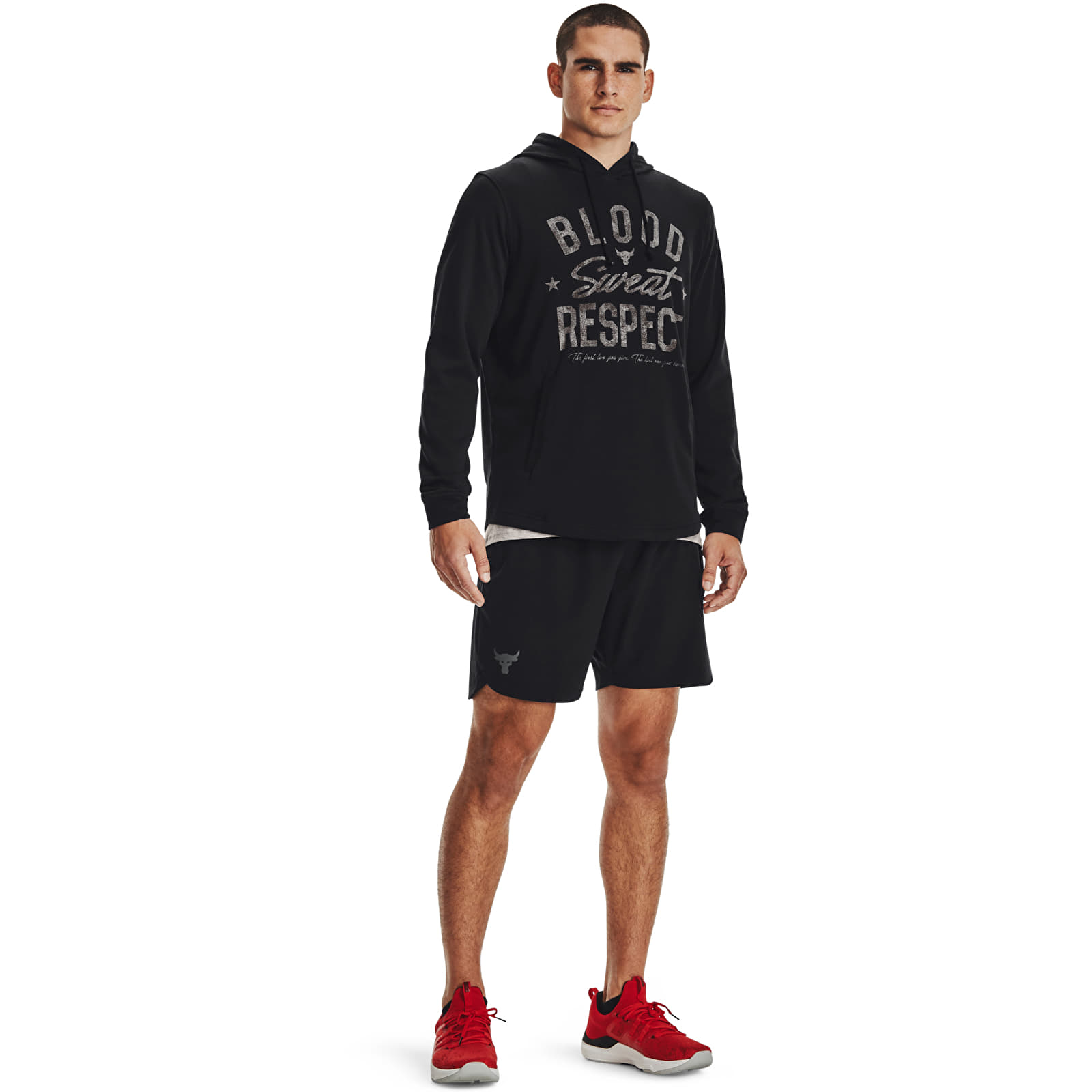 Kapucnis pulóverek és pulcsik Under Armour Project Rock Terry Bsr Hoodie Black