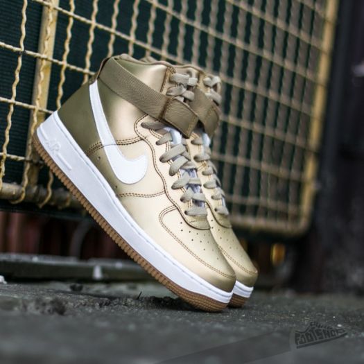 1 Force | QS Footshop Metallic High Gold/ White Nike Men\'s Retro shoes Air
