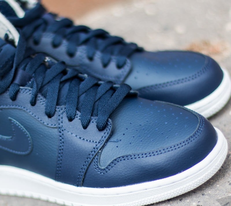 Scarpe donna Air Jordan 1 Retro High (BG) Mid Navy/ Light Bone-White-Infrared 2
