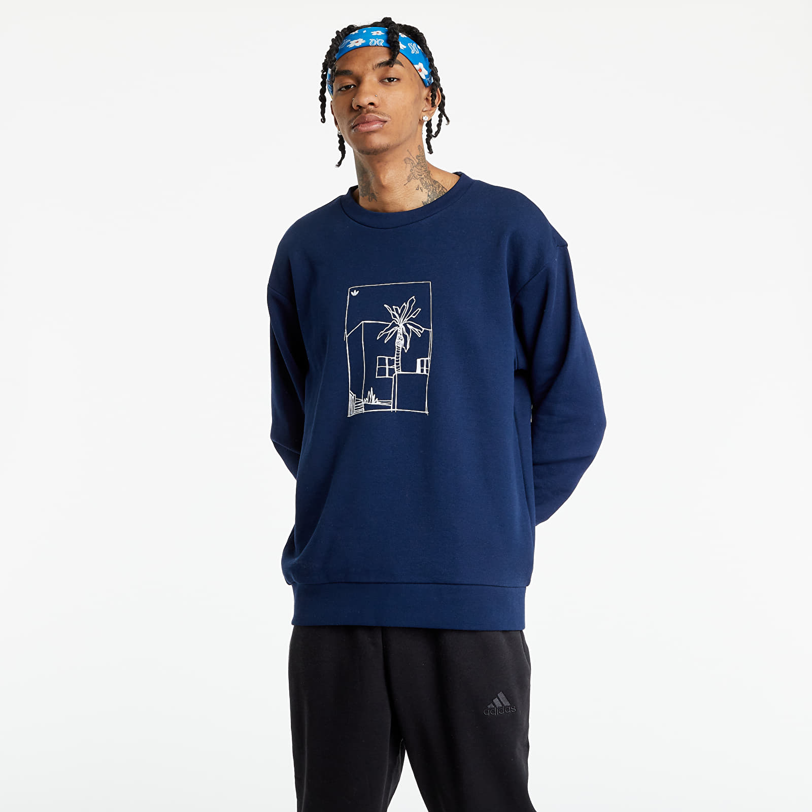 Hoodies and sweatshirts adidas Graphic Crewneck Collegiate Navy