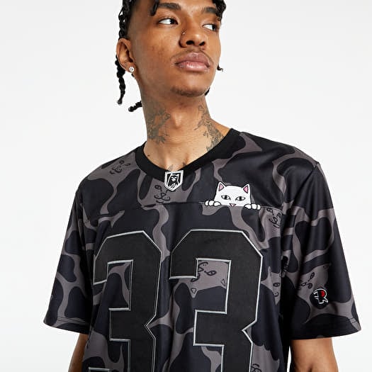 RIPNDIP カモフラージュ ユニフォーム 33 完売品 T-shirts RIPNDIP Peeking Nermal Football Jersey Black Nerm Camo