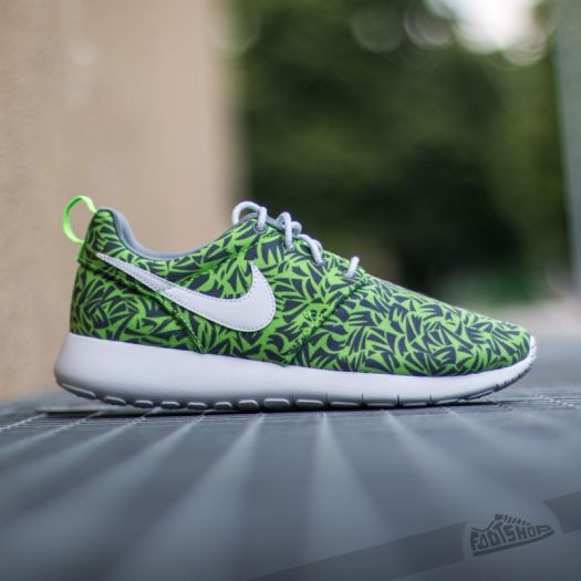 Zapatillas mujer Nike Roshe One Print GS Cool Grey White Electric Green Footshop