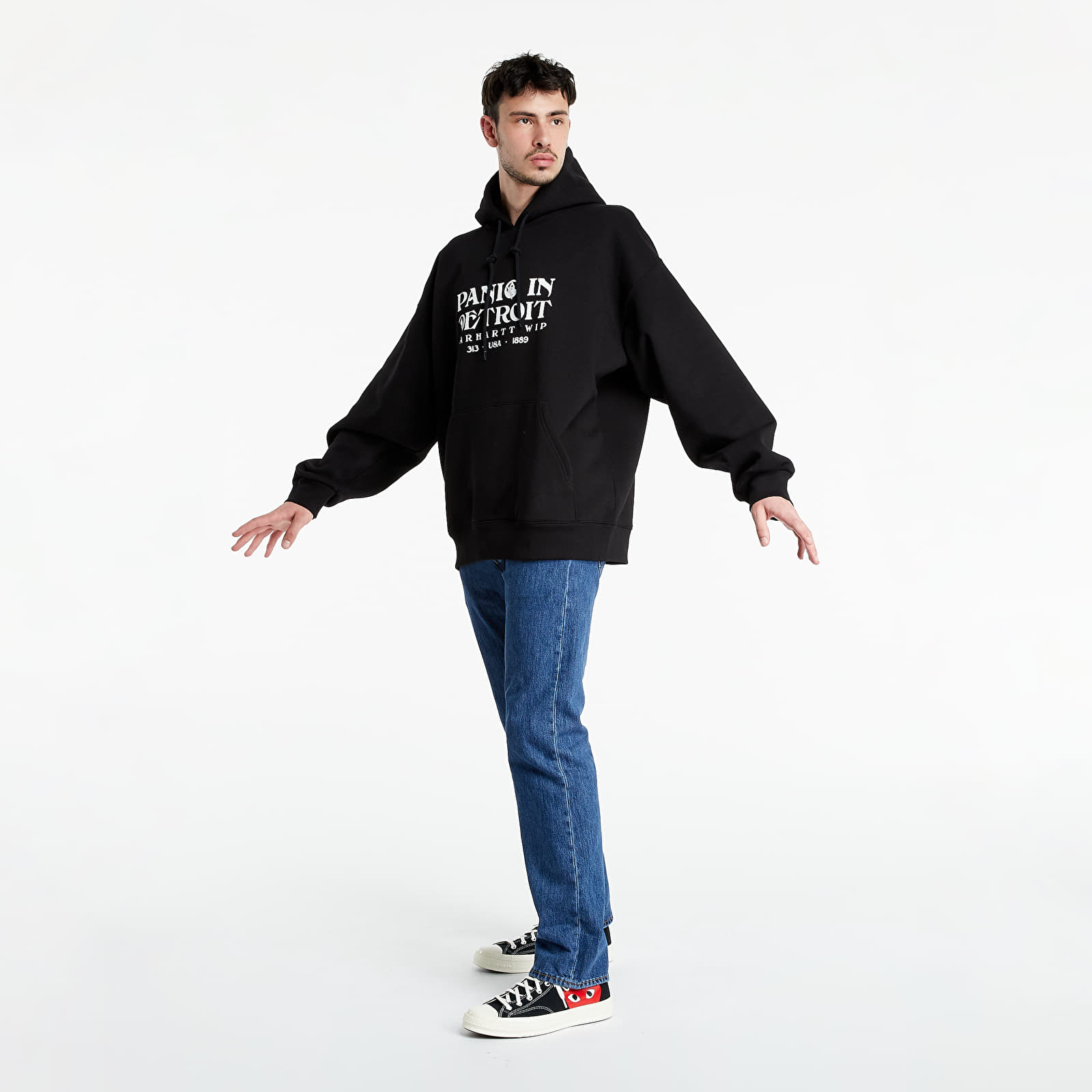 Sweatjacken und Sweatshirts Carhartt WIP Panic Hoodie Black/ White