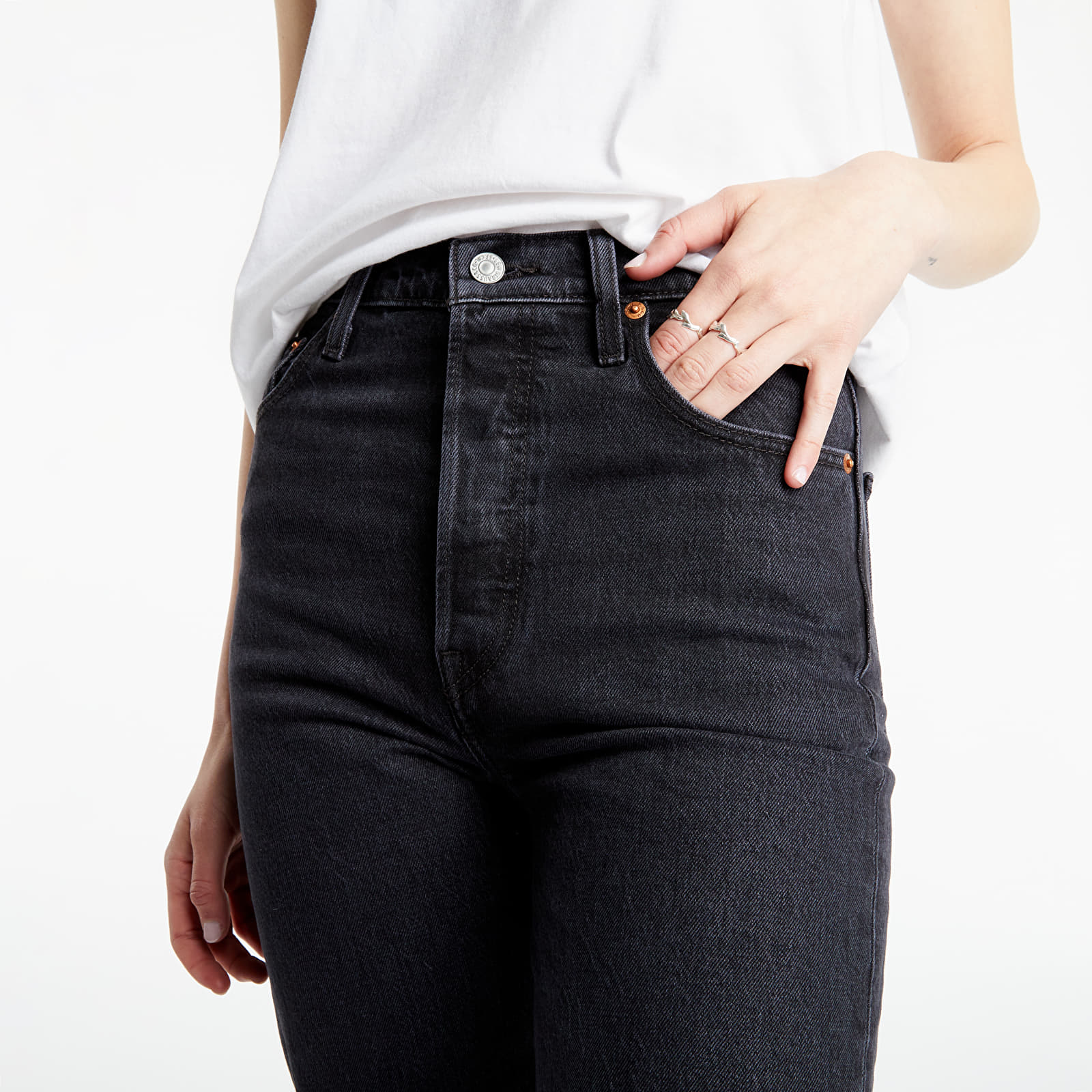 Pants and jeans Levi's® Ribcage Straight Ankle Blacks