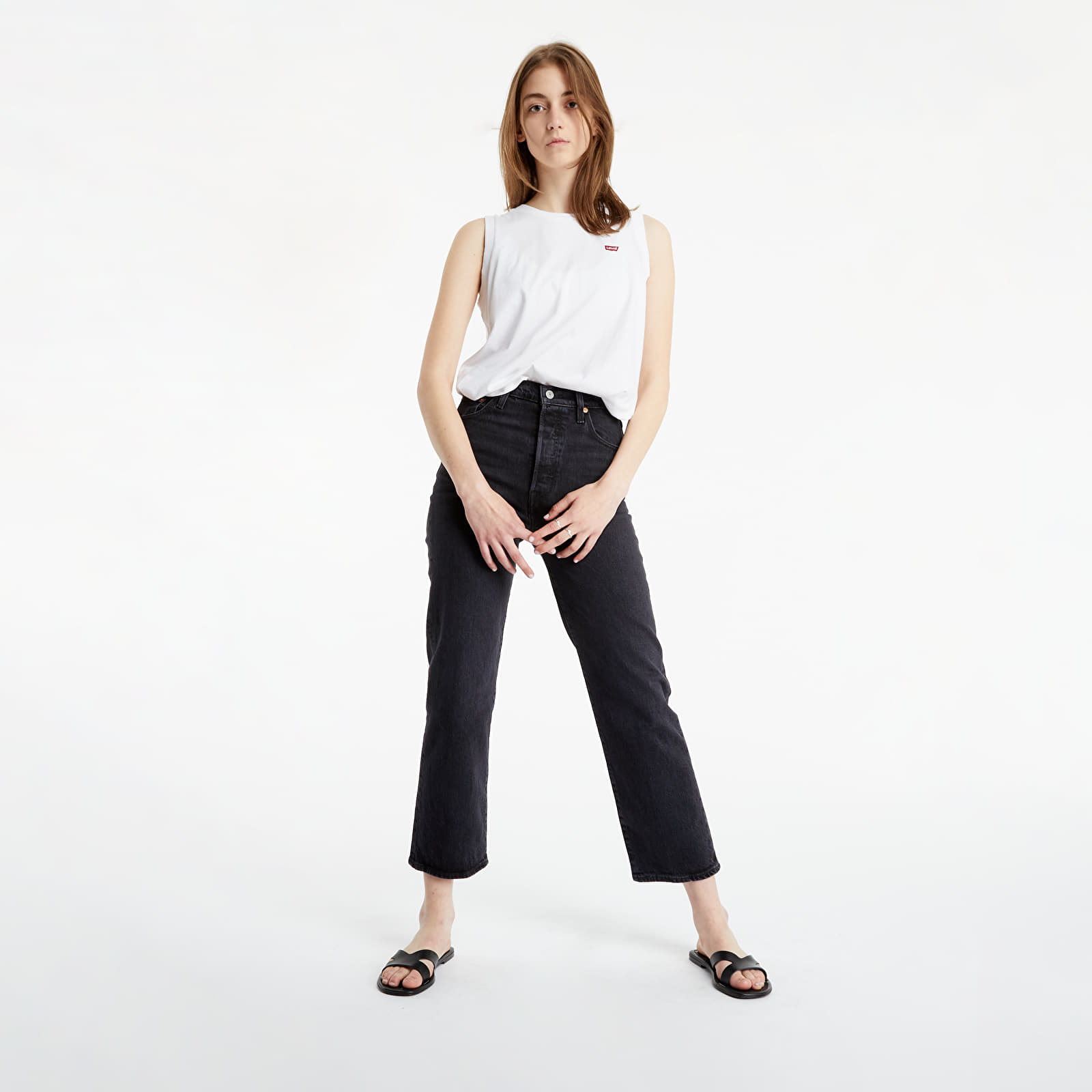 Pants and jeans Levi's® Ribcage Straight Ankle Blacks