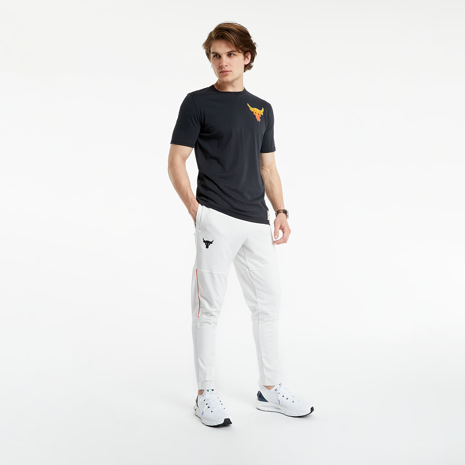 Magliette Under Armour Project Rock Iron Tour Shortsleeve Tee Black/ Rogue Orange
