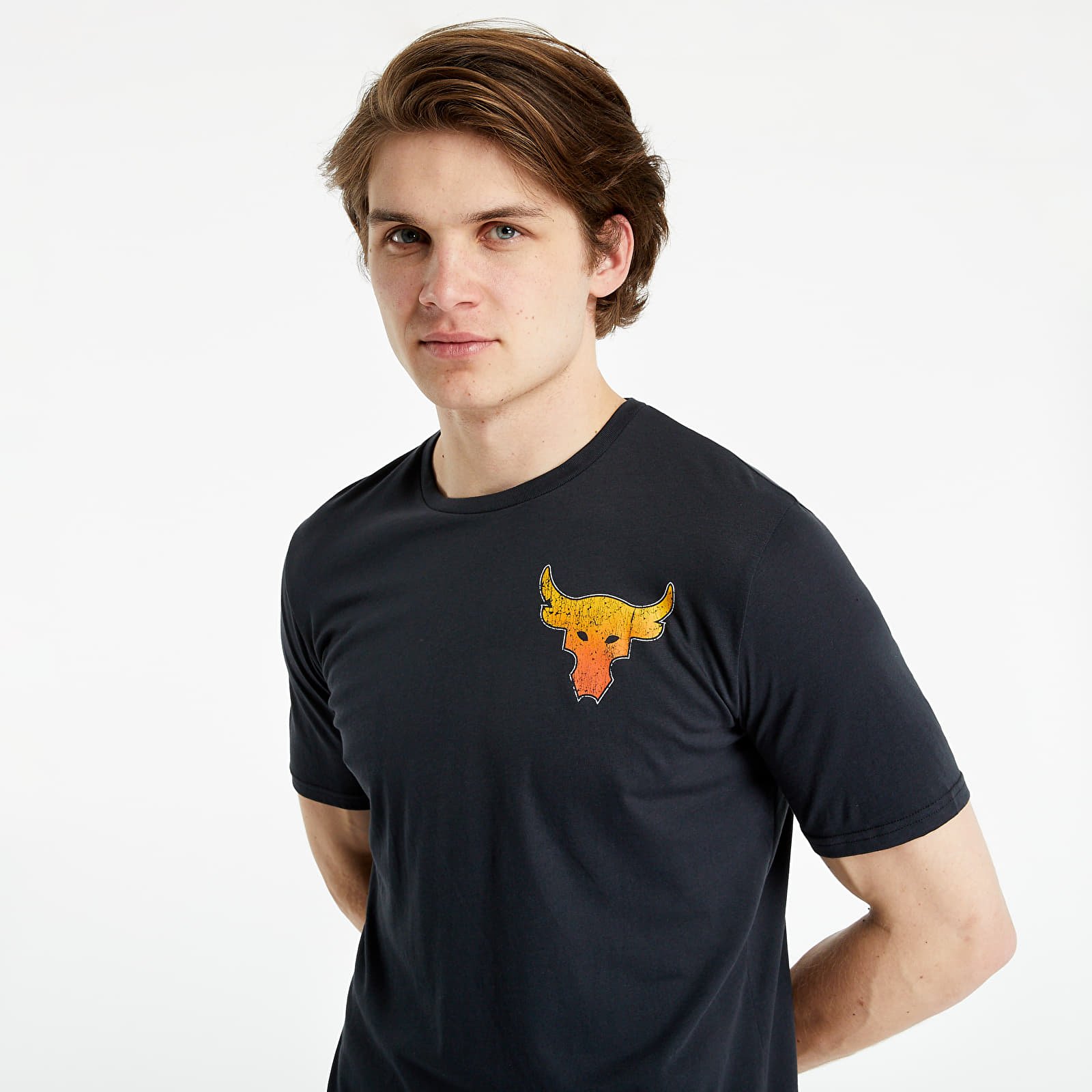 Magliette Under Armour Project Rock Iron Tour Shortsleeve Tee Black/ Rogue Orange