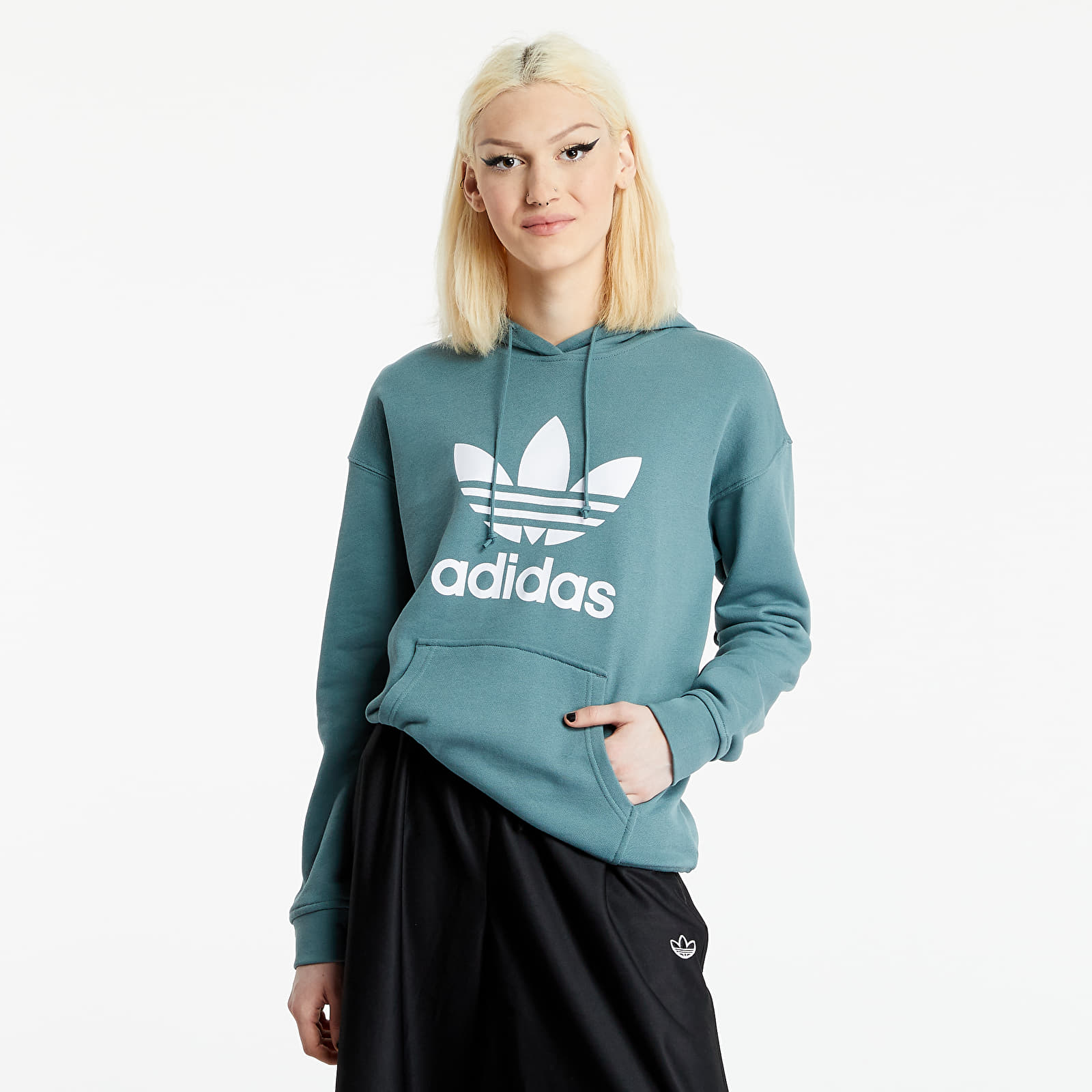 adidas Originals Adicolor Trefoil Hoodie Hazy Emerald Footshop