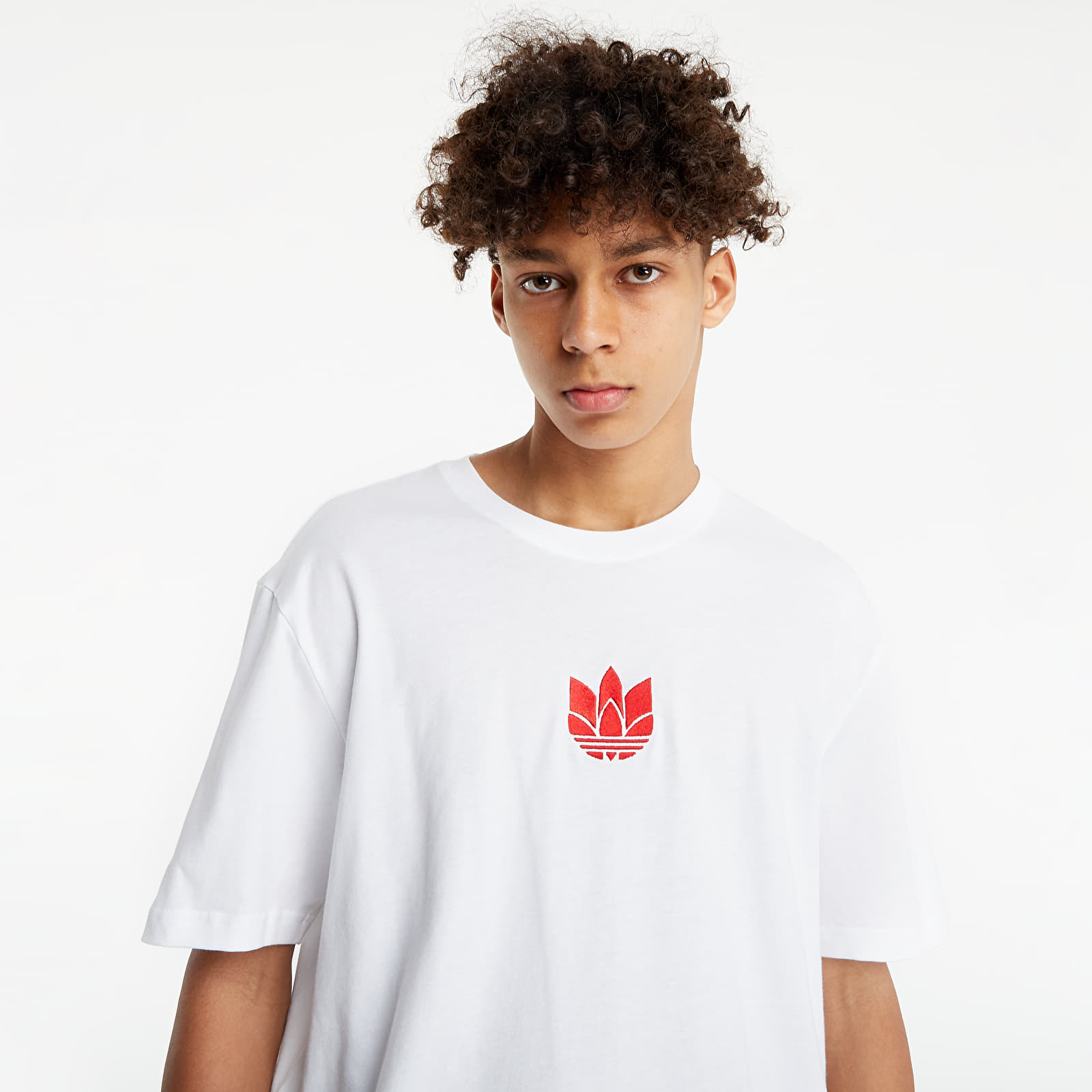 Majice T-shirt adidas Originals LOUNGEWEAR Adicolor 3D Trefoil Tee White/ Scarlet