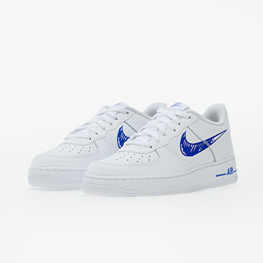 Zapatillas y zapatos para niños Nike Air Force 1 Low GS White/ Racer  Blue-White