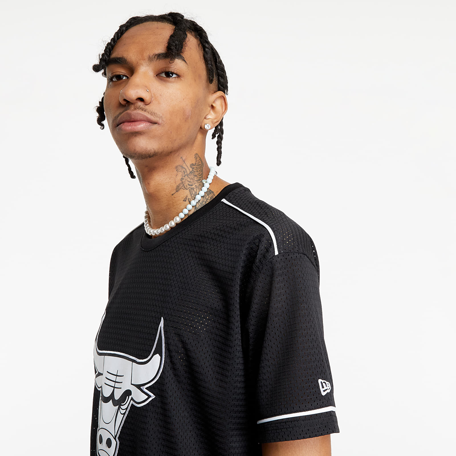 T-shirts New Era Nba Team Logo Oversized Chicago Bulls Blk