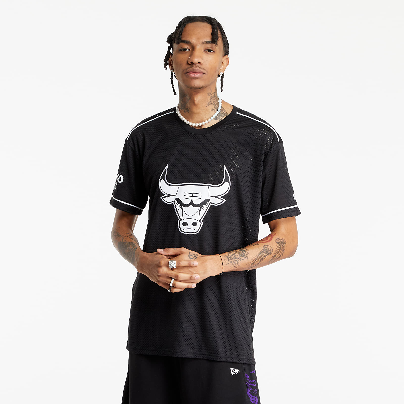 T-shirts New Era Nba Team Logo Oversized Chicago Bulls Blk