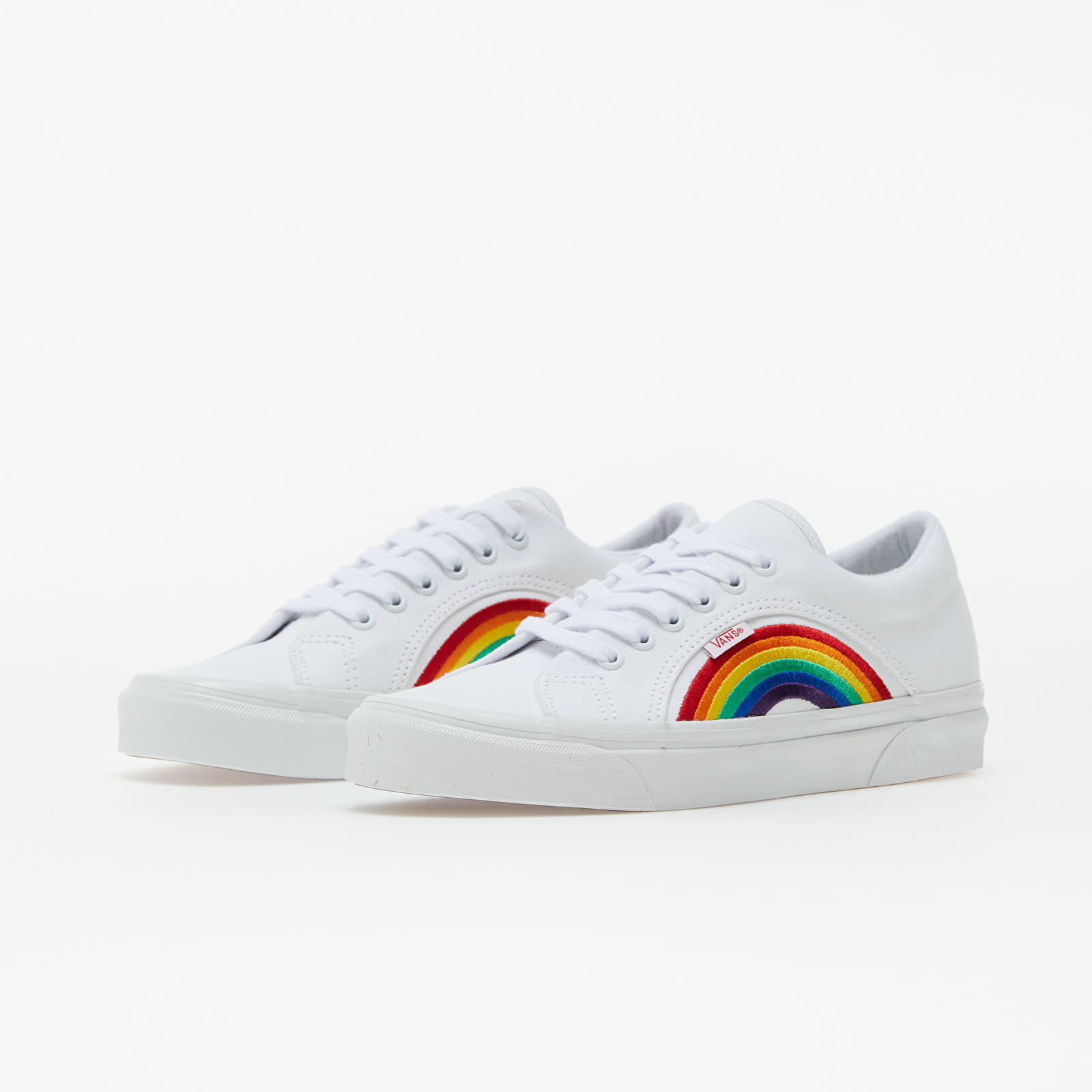 Vans white with rainbow stripe shop