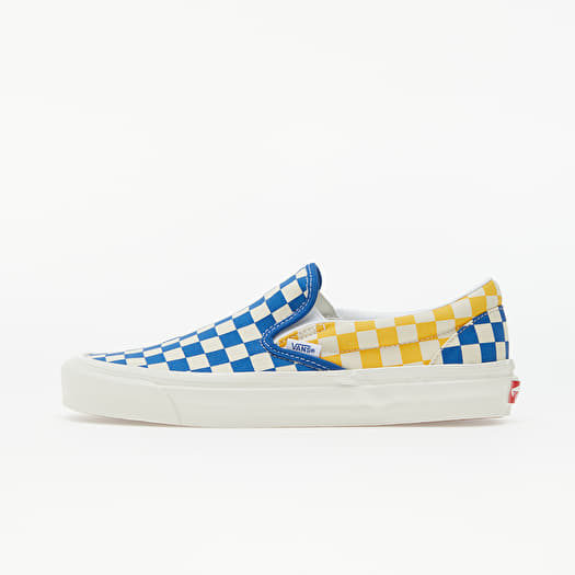 Vans red yellow blue slip 2025 on