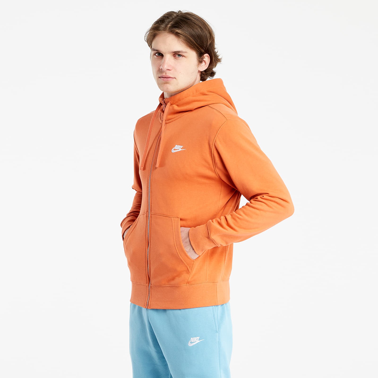 Nike orange store zip hoodie