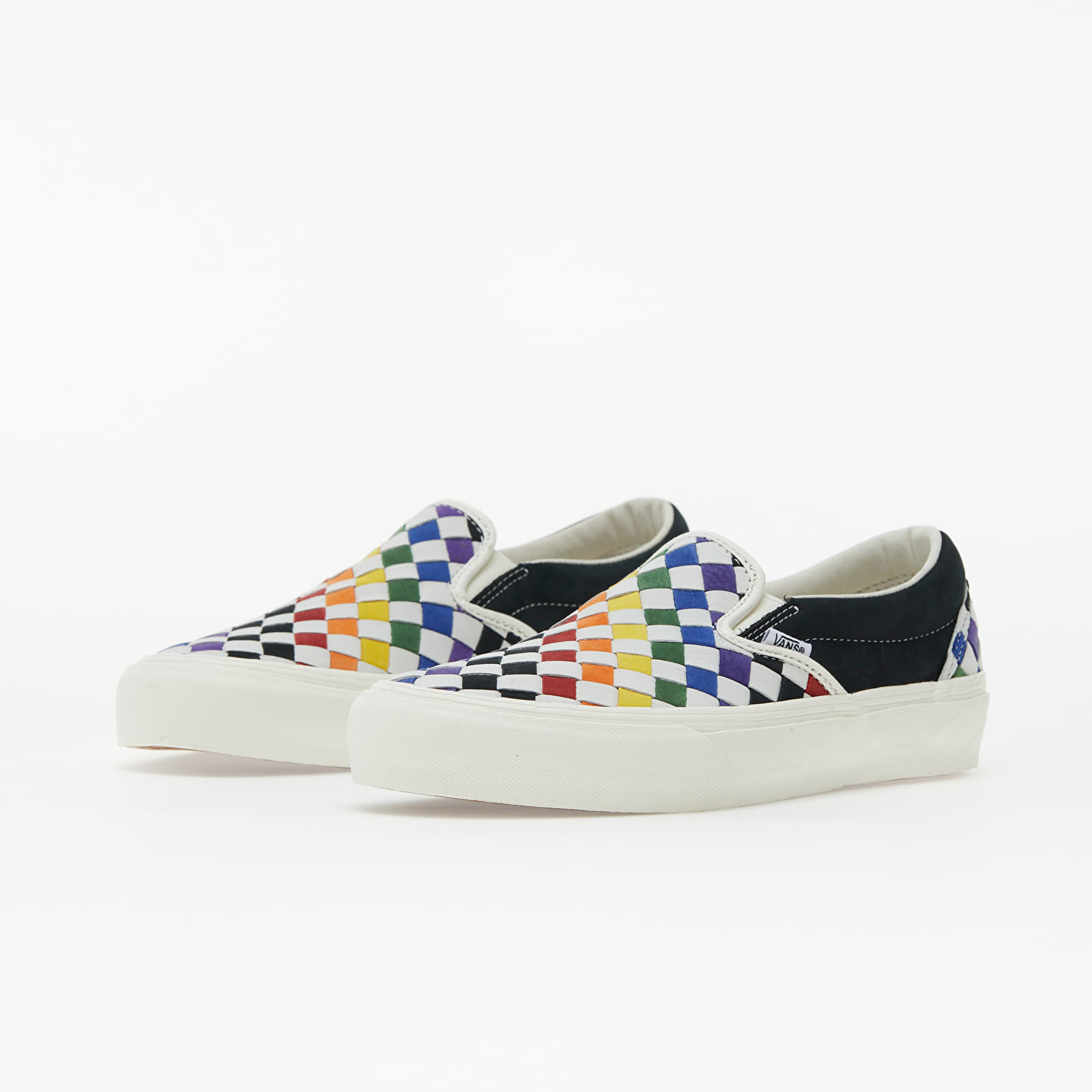 Pánske tenisky a topánky Vans Vault Classic Slip-On LX (Pride) Woven Leather/ Rainbow/ Marshmallo