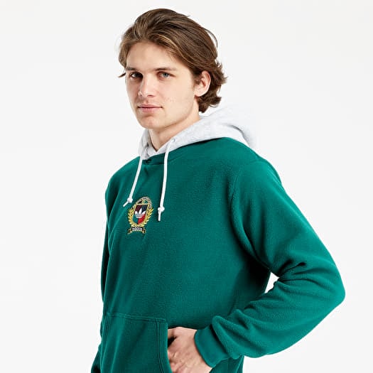 Adidas originals hoodie with collegiate crest in green fleec sale