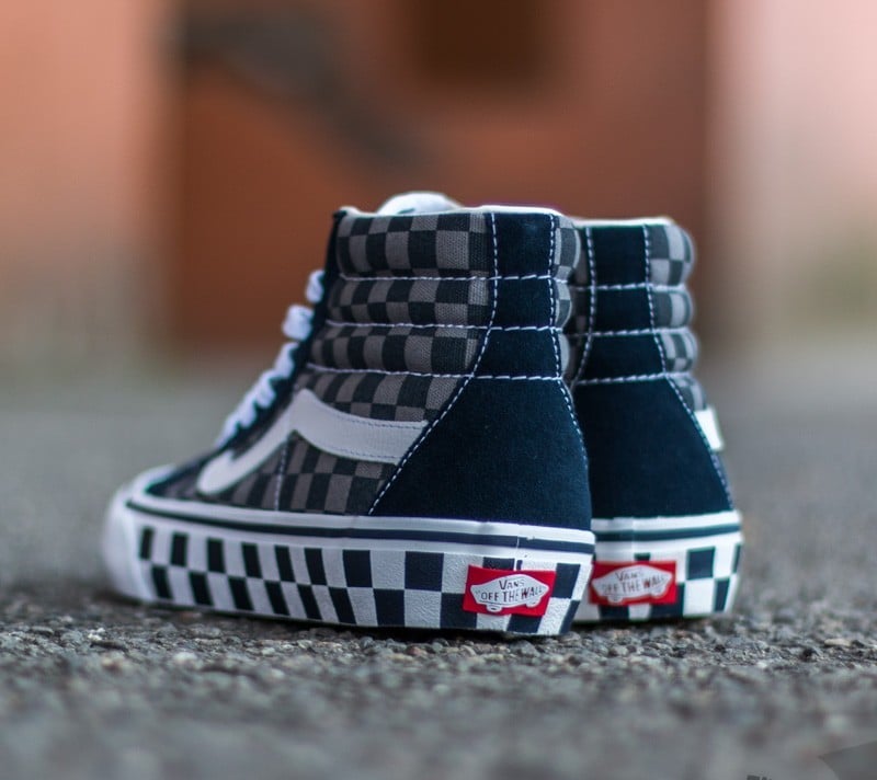 Grey blue checkered on sale vans