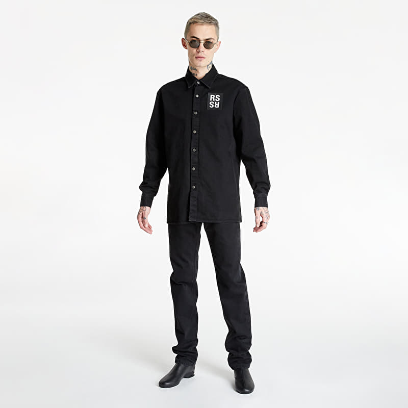 RAF SIMONS Straight Fit Denim Shirt Black | Footshop
