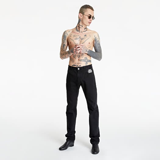 RAF SIMONS Slim Fit Denim Pants With Picture Patch