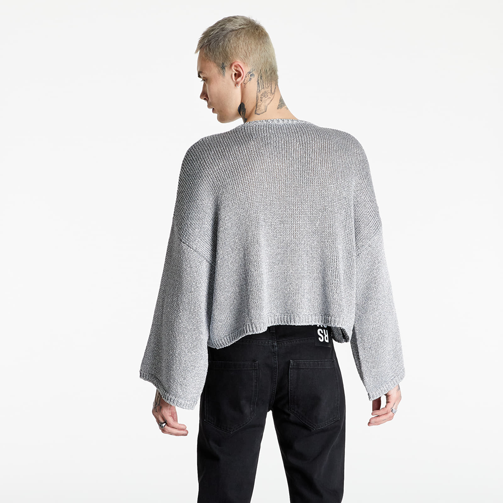Sweaters RAF SIMONS Short Oversized RS Sweater Silver