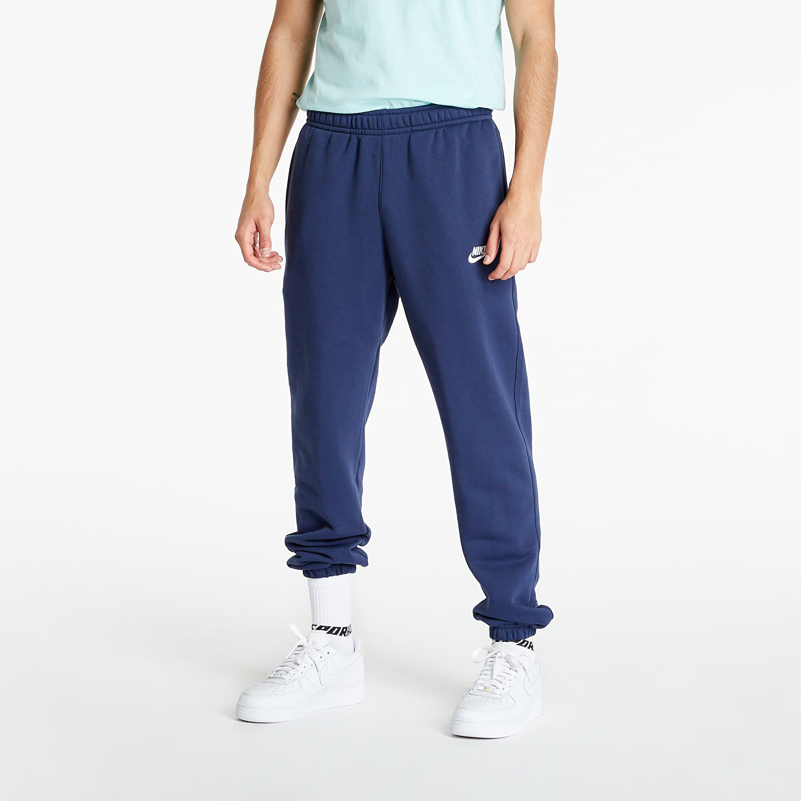 Pants and jeans Nike Sportswear Club Fleece Men's Pants Midnight Navy/ Midnight Navy/ White