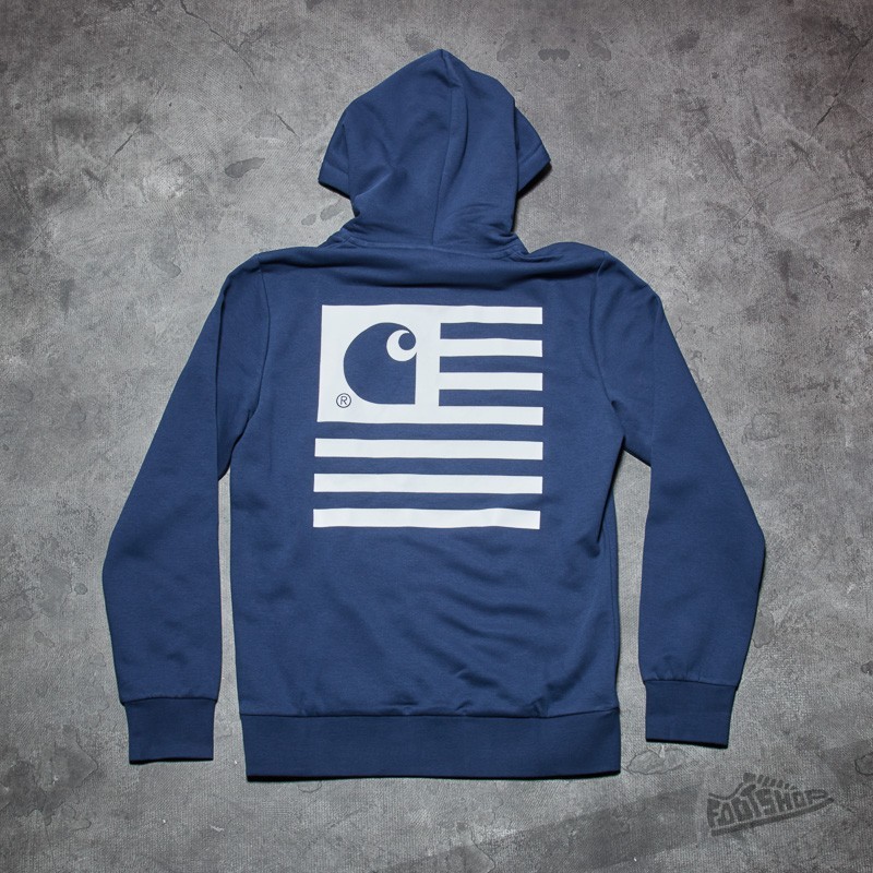 Carhartt WIP Hooded State Flag Sweat Blue/ White | Footshop