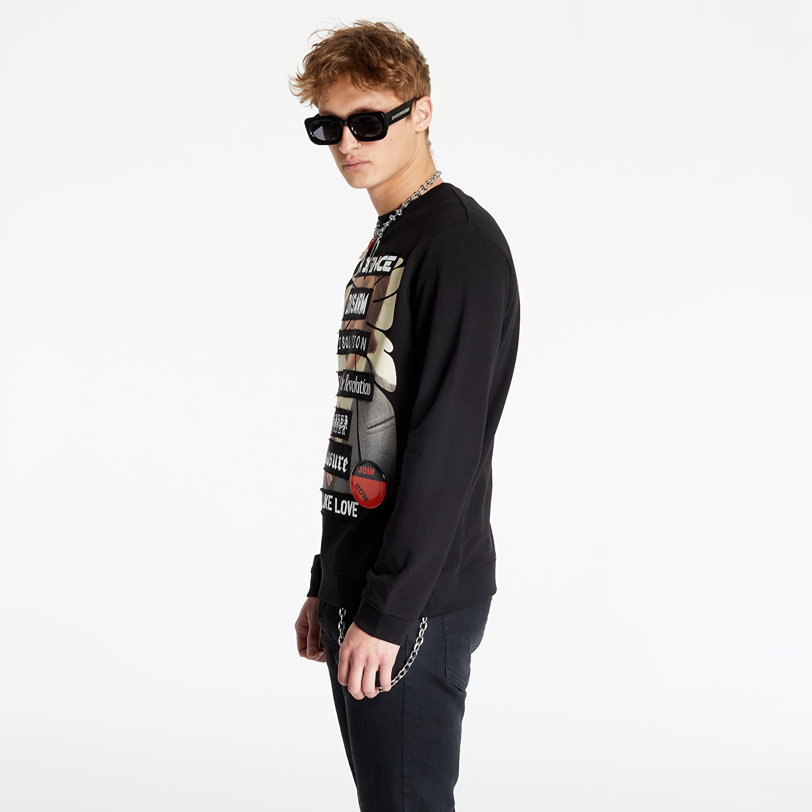 Dukserice RAF SIMONS Crewneck Sweater Sun Dance Black