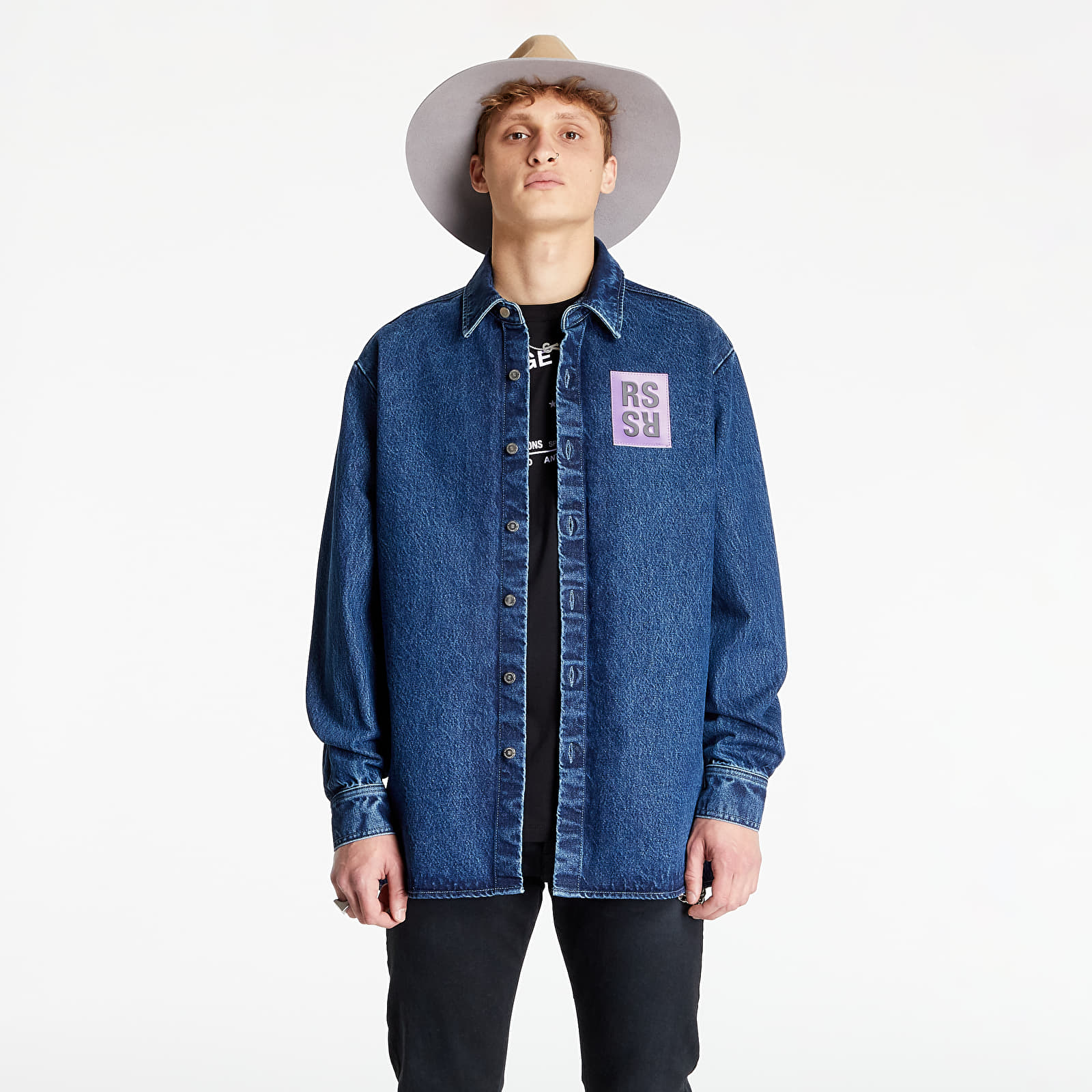 Geci RAF SIMONS Straight Fit Denim Shirt Navy