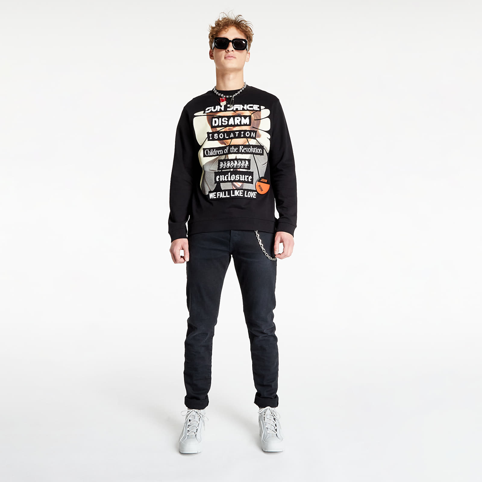 Dukserice RAF SIMONS Crewneck Sweater Sun Dance Black