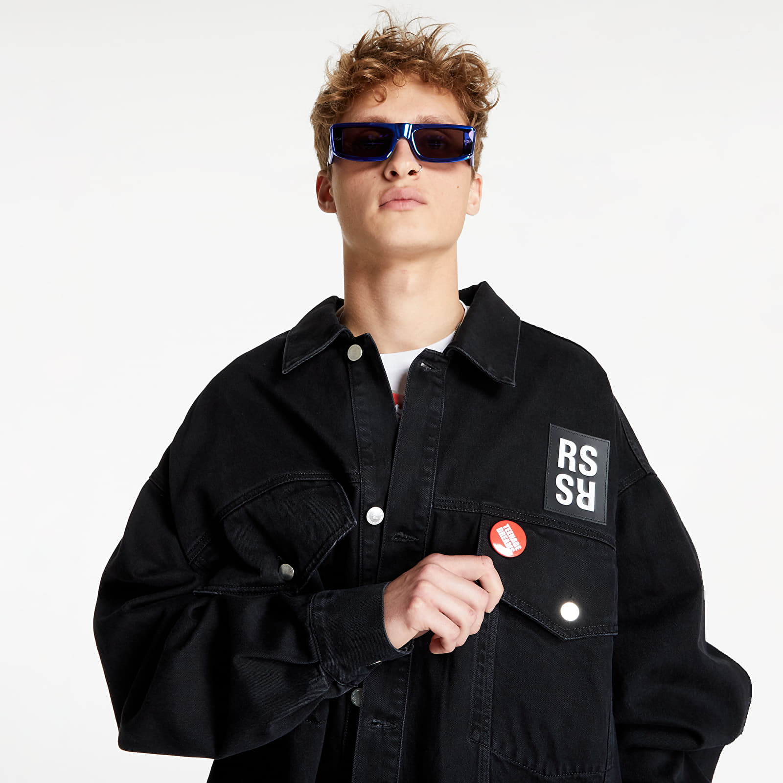 Raf simons oversized denim hot sale jacket