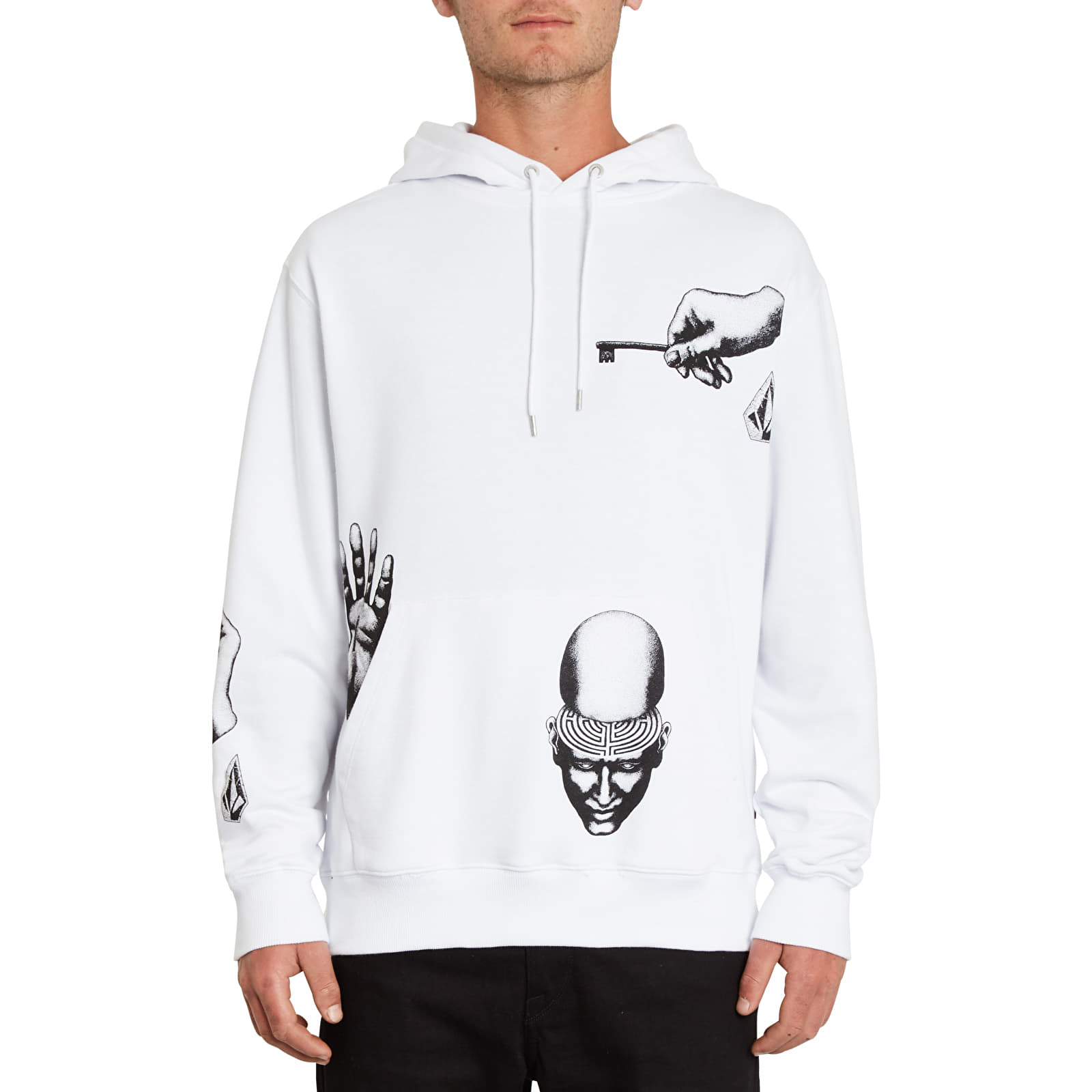 White volcom hoodie store