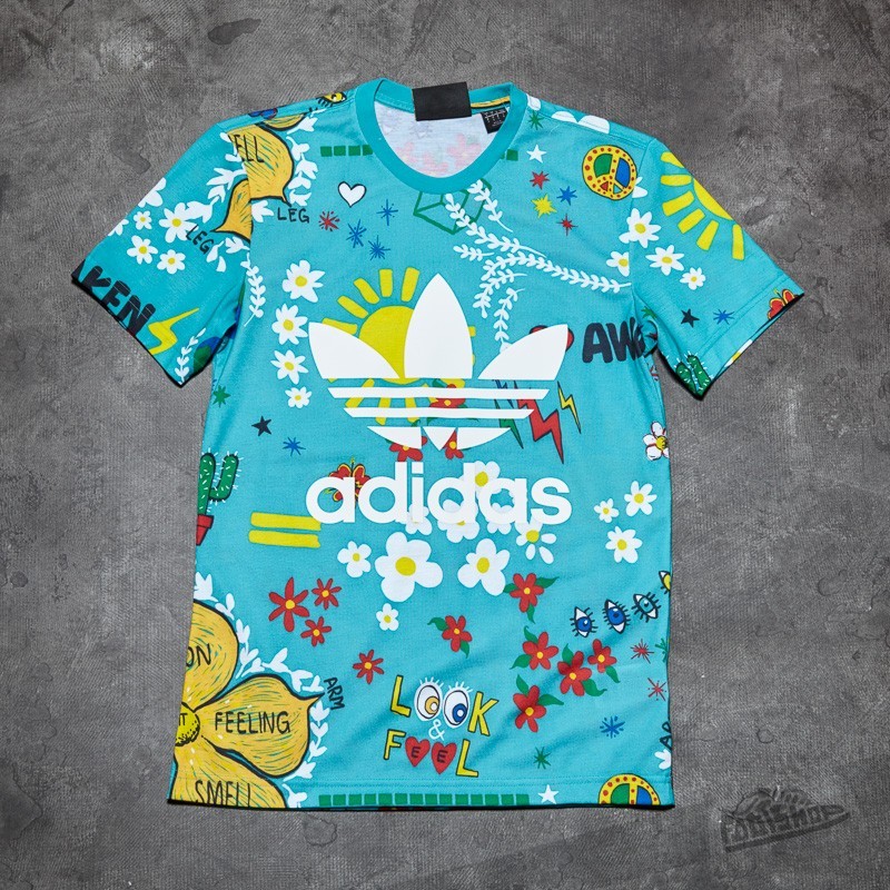 adidas Pharrell Williams Doodle Tee Green/ White | Footshop