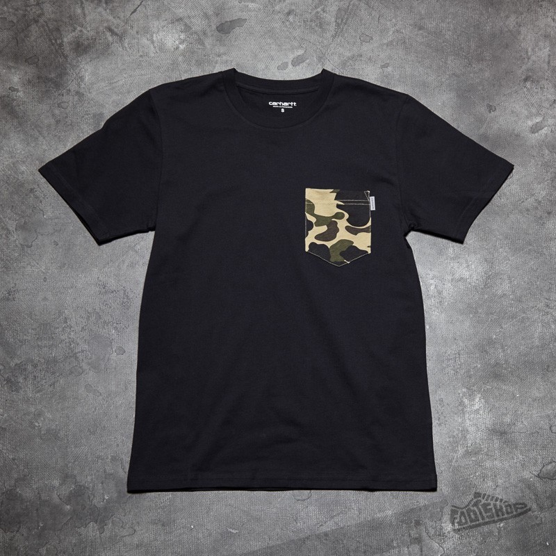 Carhartt WIP Short Sleeve Contrast Pocket Tee Black/ Camo Duck