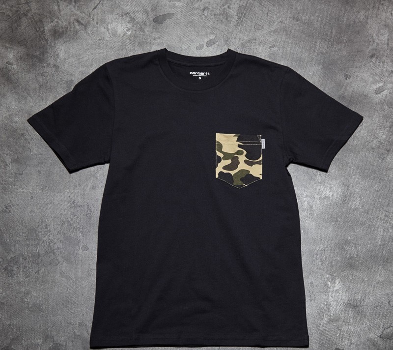 Trička a košile Carhartt WIP Short Sleeve Contrast Pocket Tee Black/ Camo Duck