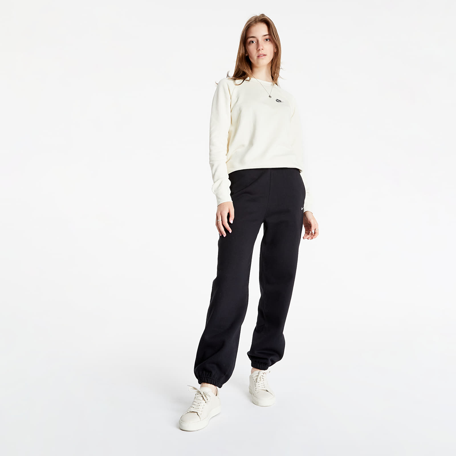 Hoodies and sweatshirts  Nike Sportswear Essential Women's Fleece Crew Coconut Milk/ Black