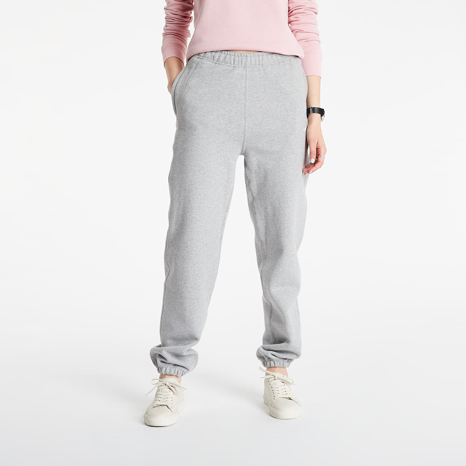 Džíny a kalhoty NikeLab Women's Fleece Pants Dk Grey Heather/ White