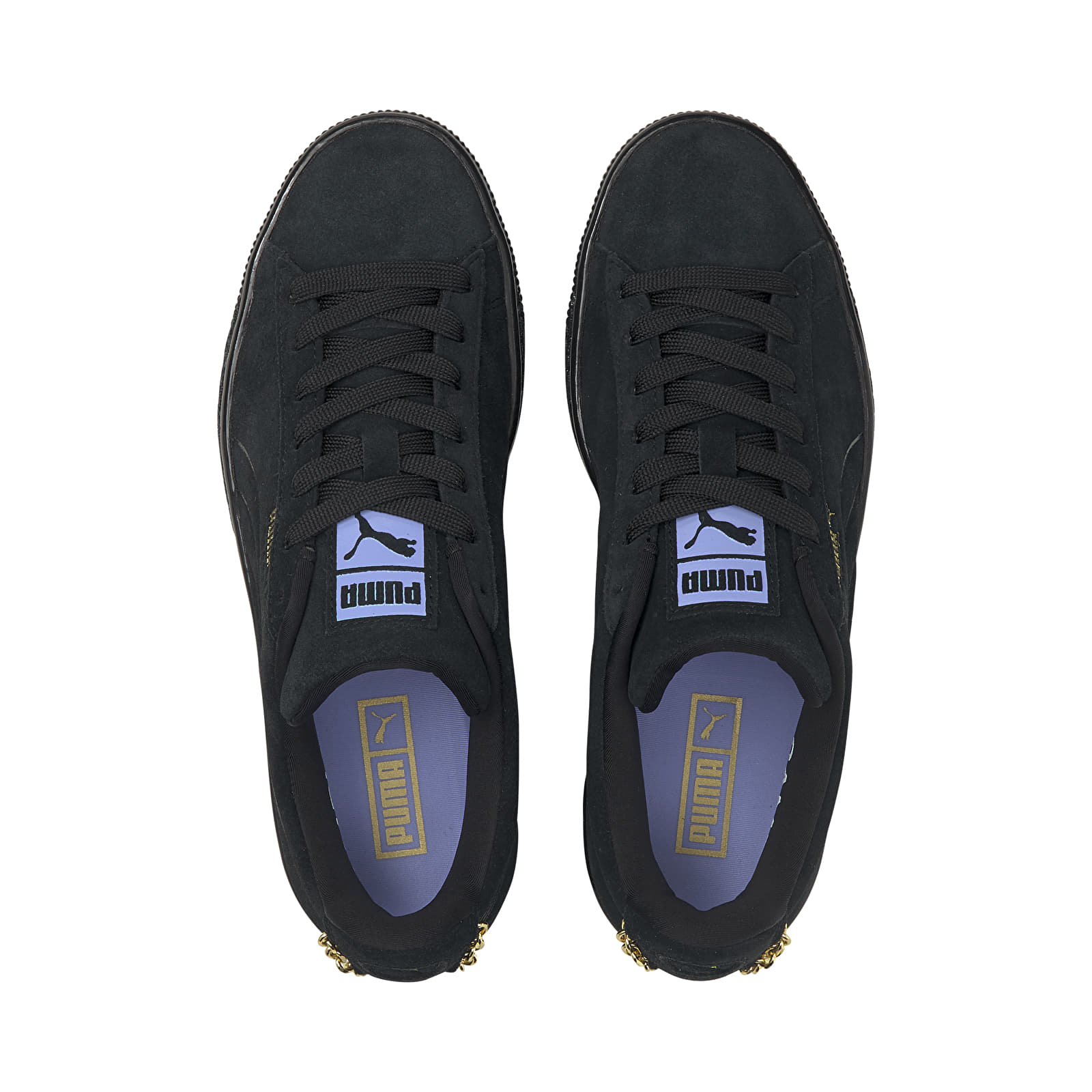 black and purple puma suede