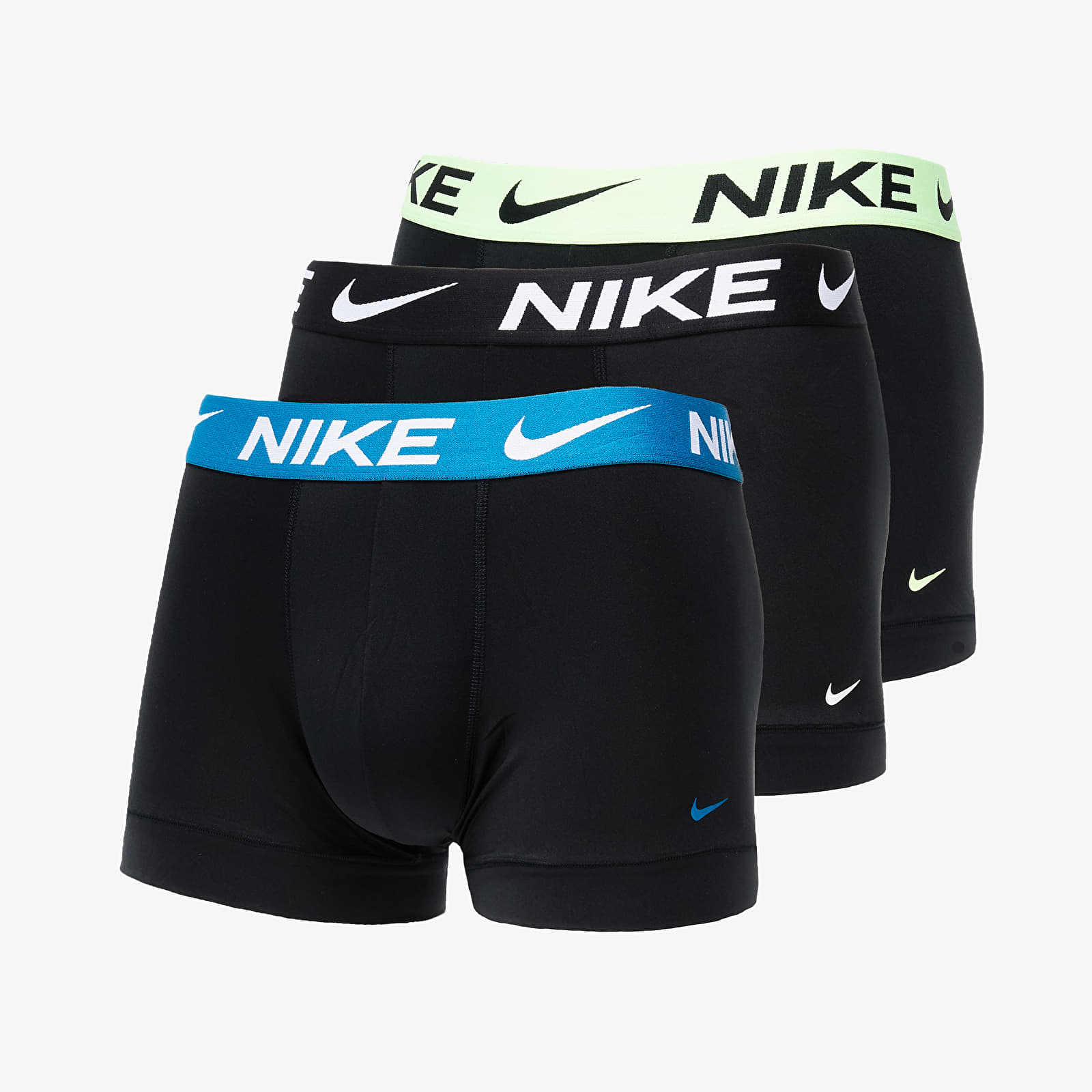 Vyriški apatiniai drabužiai Nike Trunk 3 Pack Black W. Green/ Lime /Black