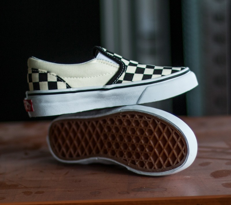 Детски маратонки и обувки Vans K Classic Slip-On (Checkerboard) Black/ White