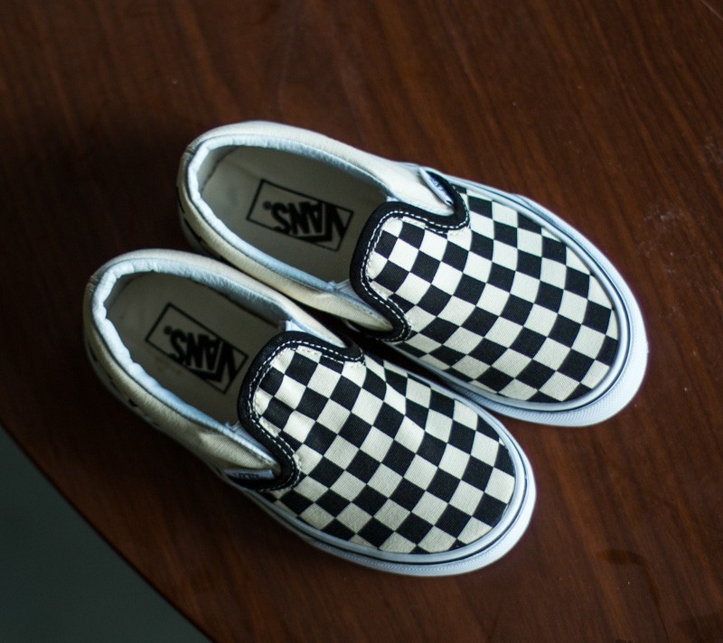 Детски маратонки и обувки Vans K Classic Slip-On (Checkerboard) Black/ White