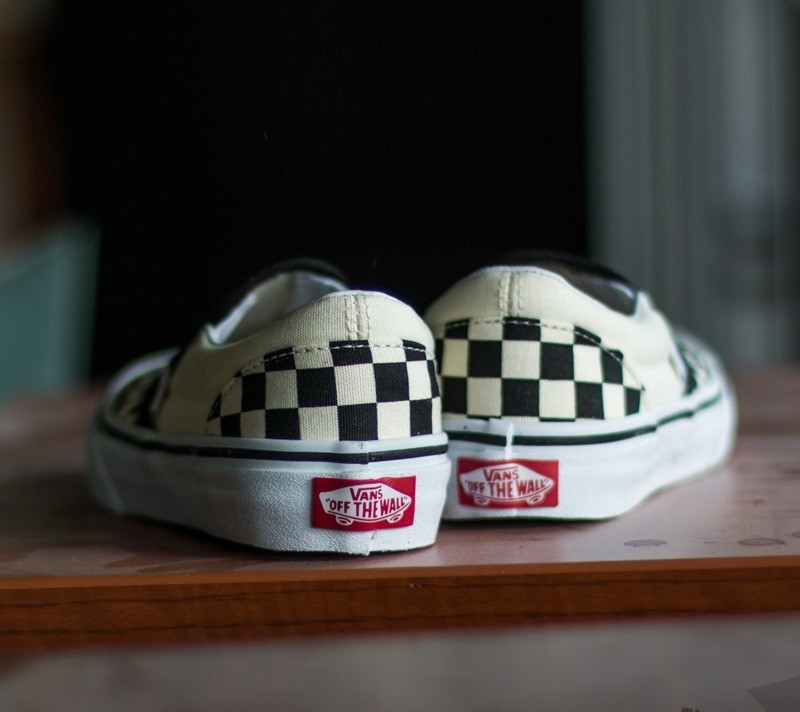 Детски маратонки и обувки Vans K Classic Slip-On (Checkerboard) Black/ White