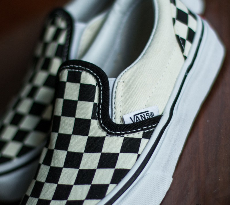 Kids sneakers and shoes Vans K Classic Slip On Checkerboard Black White Footshop