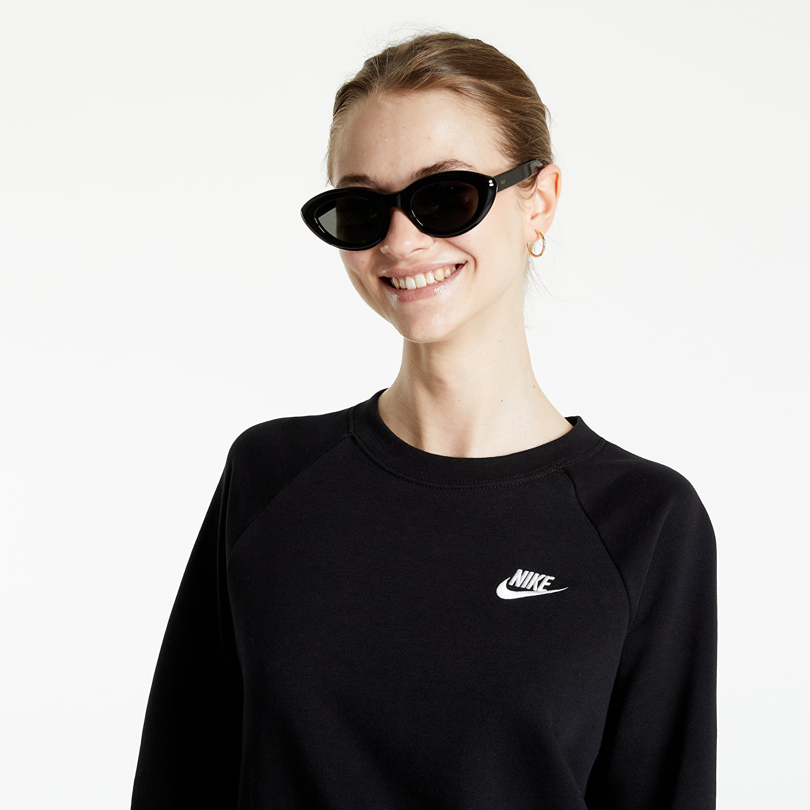 Суичъри и пуловери Nike Sportswear Essential Women's Fleece Crew Black/ White