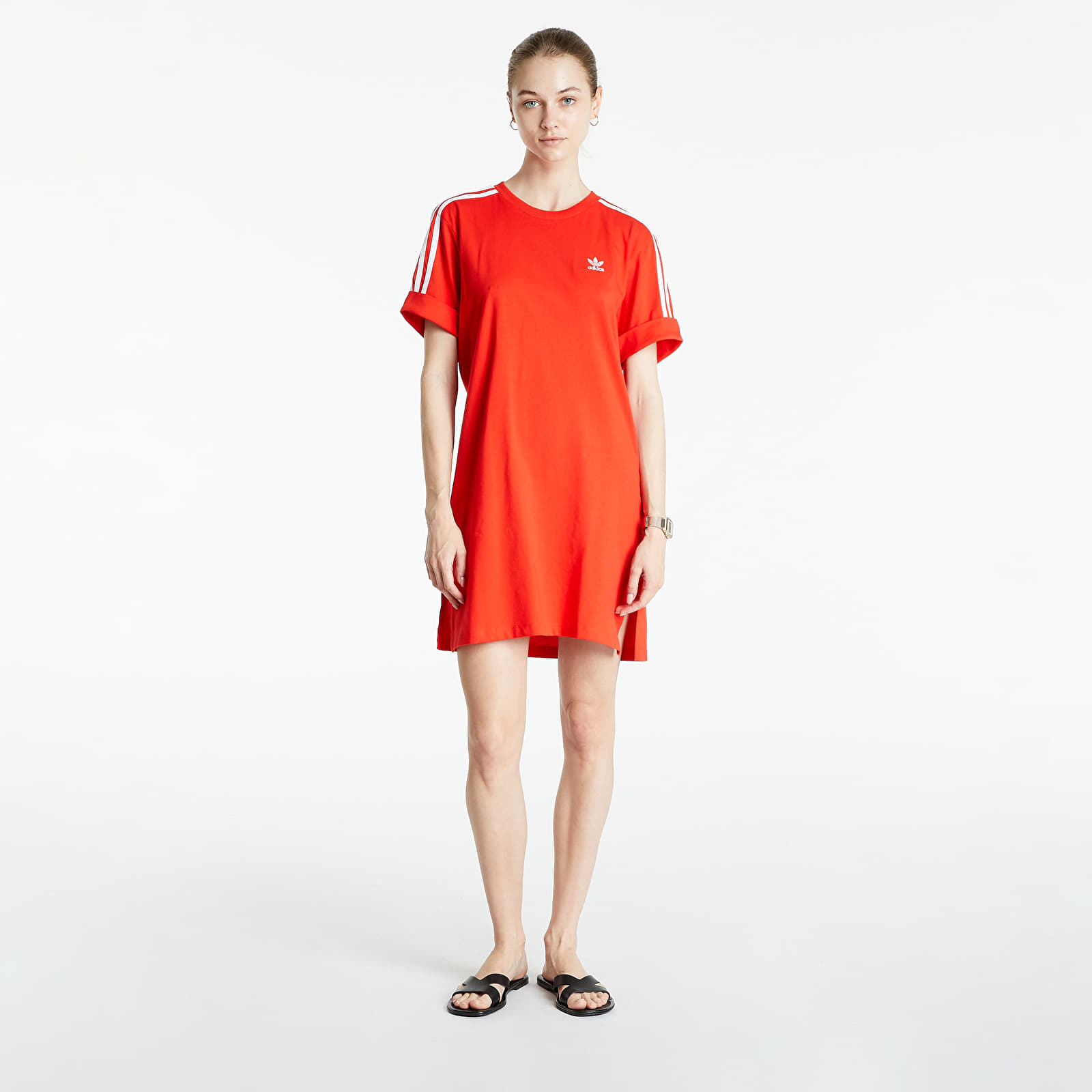 Šaty adidas Adicolor Classics Roll-Up Sleeve Tee Dress Red