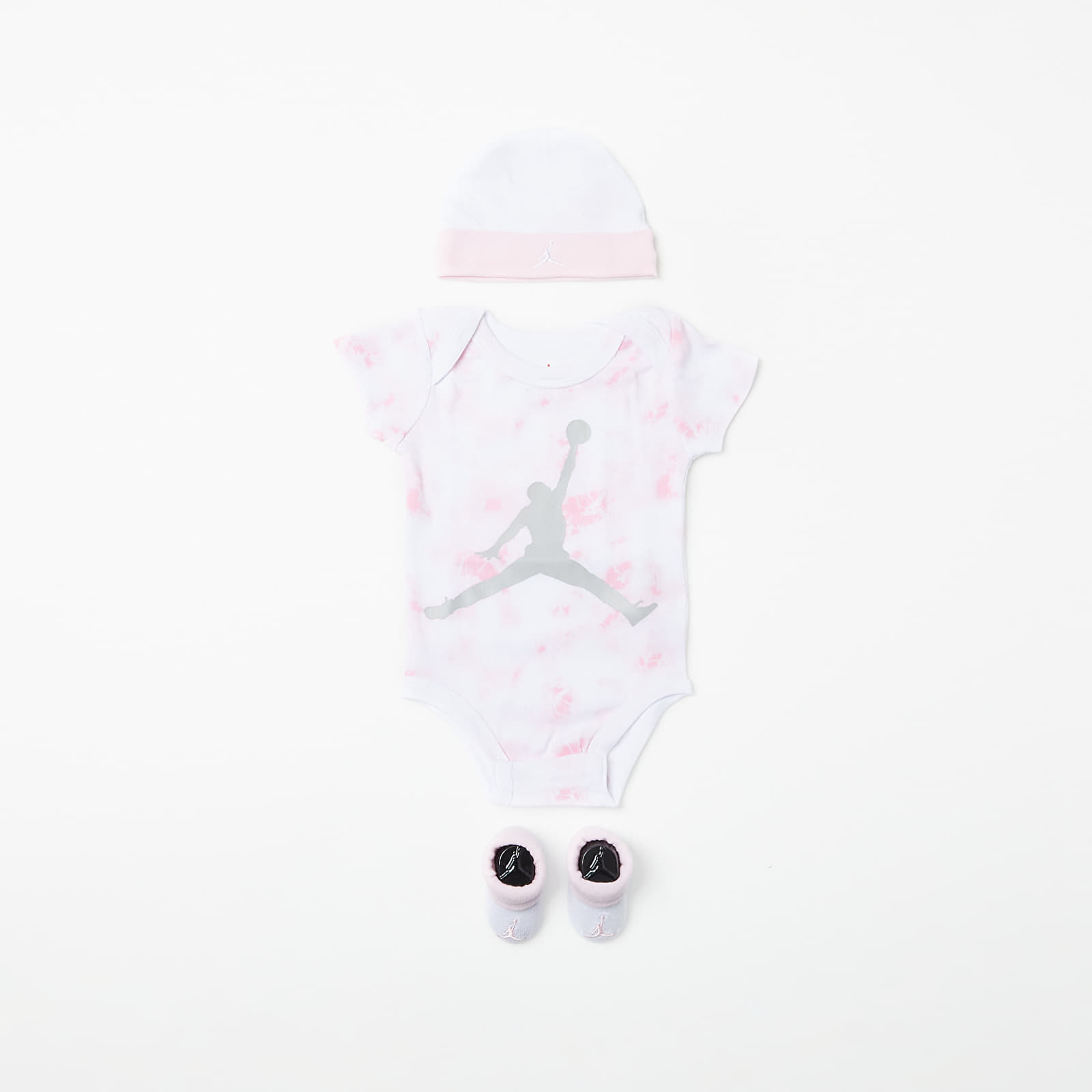 Detské súpravy Jordan Jhn Tye Dye 3Pc Set Bodysuit Hat Bootie (0-18M) Pink Foam